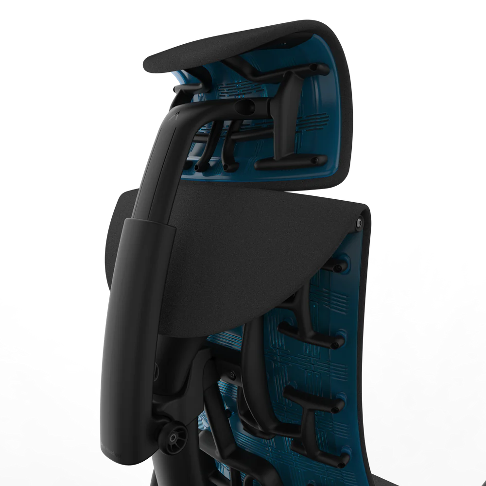 Atlas Headrest dla Herman Miller Embody (czarno-cyjanowy gaming)