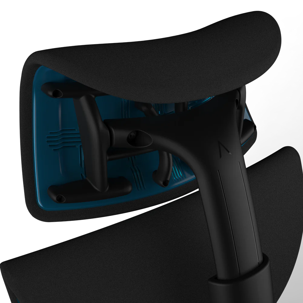 Atlas Headrest dla Herman Miller Embody (czarno-cyjanowy gaming)