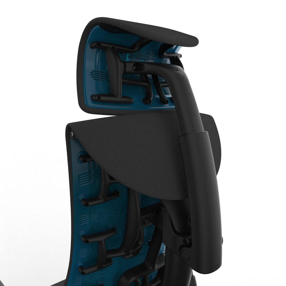 Atlas Headrest dla Herman Miller Embody (czarno-cyjanowy gaming)